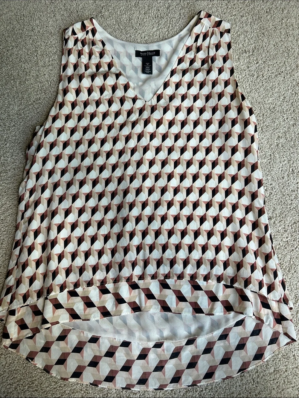 WHITE HOUSE, BLACK MARKET, ABSTRACT TUNIC TANK TOP